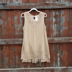 Indigo Soul L Sleeveless Layered Dress